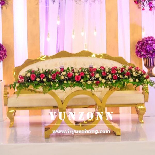 Luxury European Design Classical Sofa Stainless Steel Frame for Hotel Wedding Banquet Living Room Furniture or Event