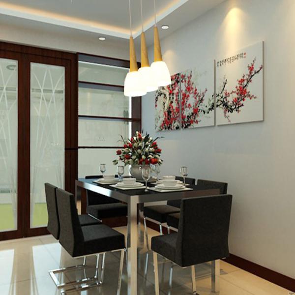 single head suspended Dinner room pendant light E27 bulb Top grade Thailand Oak wood