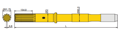 High Strength 23CrNi3Mo Shank Adapter 770mm Length T51 Type For Atlas Copco COP2160EX