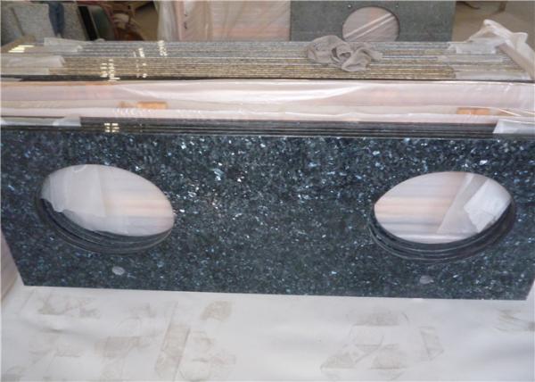 Quality Durable Blue Pearl Granite Vanity Top , Prefab Granite Vanity Countertops With Oval Sink for sale