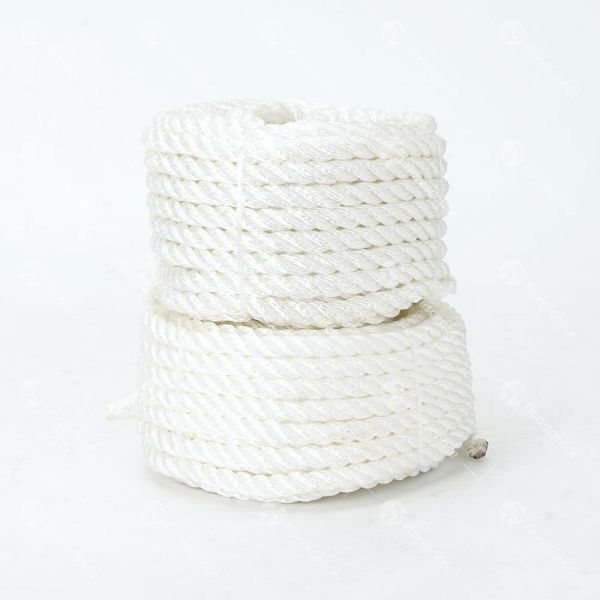 36mm 220m Each Roll 3 Strand Twist Nylon Marine Ropes White Color With Factory Test Report