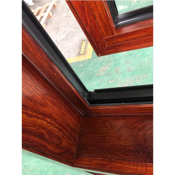 Thermal Break Aluminium Awning Wooden Window Top Hung And Fixed Design