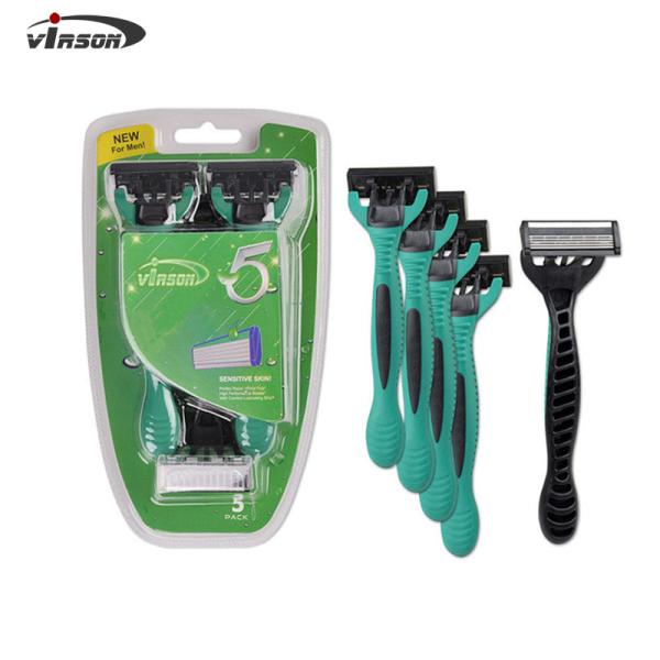 Custom Disposable Six Blade Open Back Shaving Razor Face Hair Removal Razor for Ladies