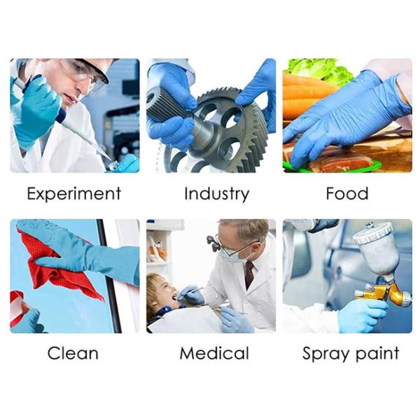 EN455 Latex Free Textured Medical Nitrile Examination Gloves