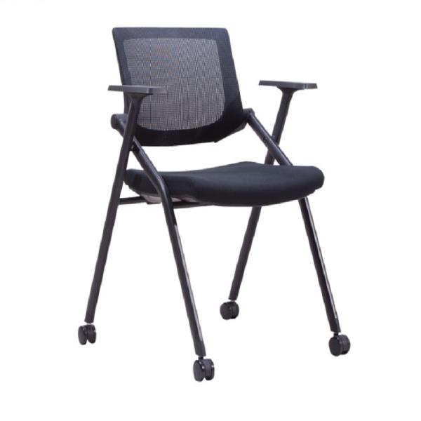 Armless Foldable Staff Ergonomic Office Chair With Metal Frame / Ergo Desk Chair