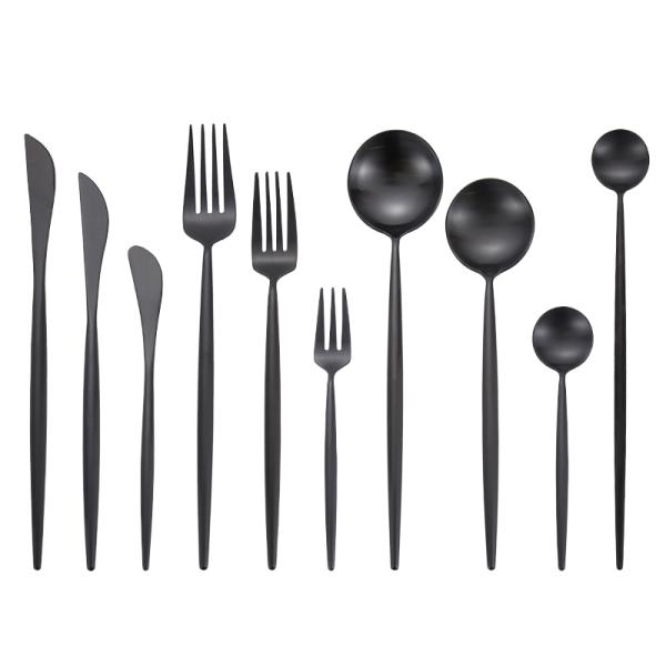 China NEWTO NC099 Matte Black Flatware Set Stainless Steel cutlery Talheres