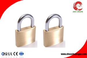 China 42mm Solid Hardened Stainless Steel Shackle Brass Padlock with Three  Keys on sale