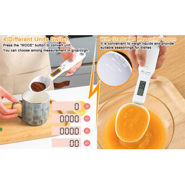 Veidt ROUND Design 500g/0.1g Digital Spoon Kitchen Measuring Spoon Precise Weight Measuring Function and Electronic Spoon