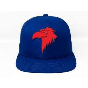 China Size 58cm Flat Brim Snapback Hats Navy Blue Plastic Buckle Eagle Logo on sale