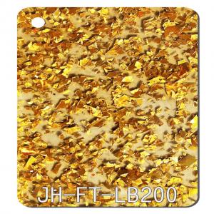 China Chunky Clear Gold Glitter Acrylic Sheets 4x8 1.2g/cm3 Plexiglass Cut To Size on sale