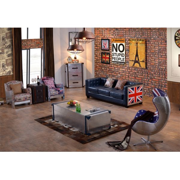 Nidea #8801 Retro Distressed Aluminum Rivet Industrial Design Adjustable Height for Egg Chair for Home Office Living Room Hotel