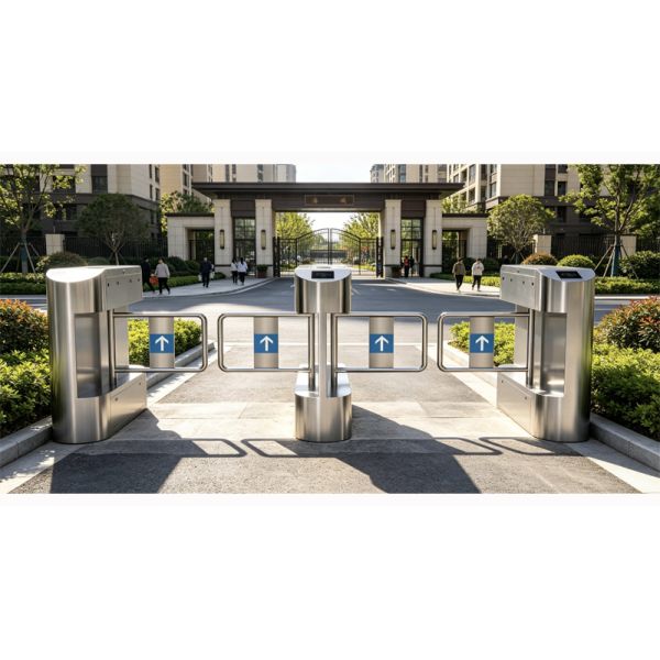 Stainless Steel Swing Turnstile Gate , RFID Access Control Swing Gate For Commercial Entrances