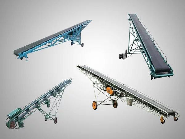 Mobile Portable Industrial Conveyor Systems Rubber Belt Conveyor Machine