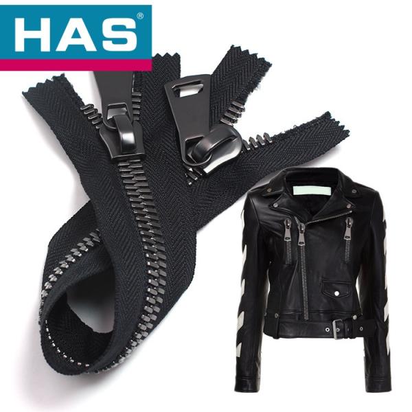 #8 Corn Teeth Zipper Matt Black Two Way Open End Zip For Garment