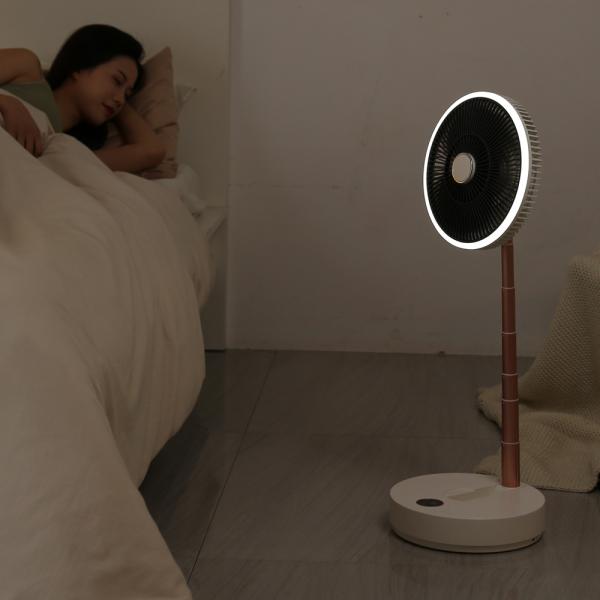 LCD Screen Rechargeable Standing Fan 10000mAh Motor Whisper Electric Folding Fan