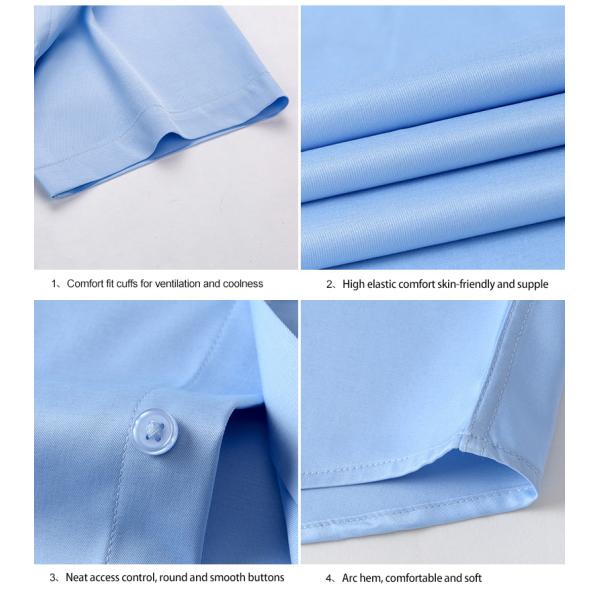 Distribution High Elastic Men's Shirt in Large Size Solid Color Business Casual Shirt
