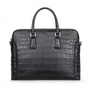 China Crocodile Messenger Ladies Men'S Black Leather Laptop Briefcase Bag on sale