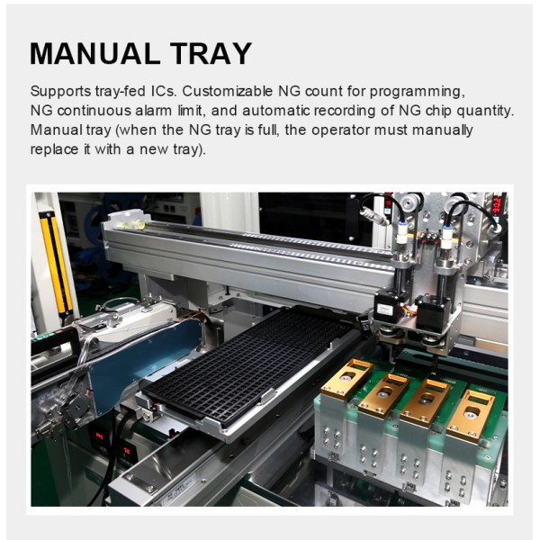 KR42-2500-RA 4-in-1 Tray & Tape Integrated IC Programmer | Electric Drive – No Air Required | 4 Stations ±0.03mm for QFP/QFN/SOP/SSOP