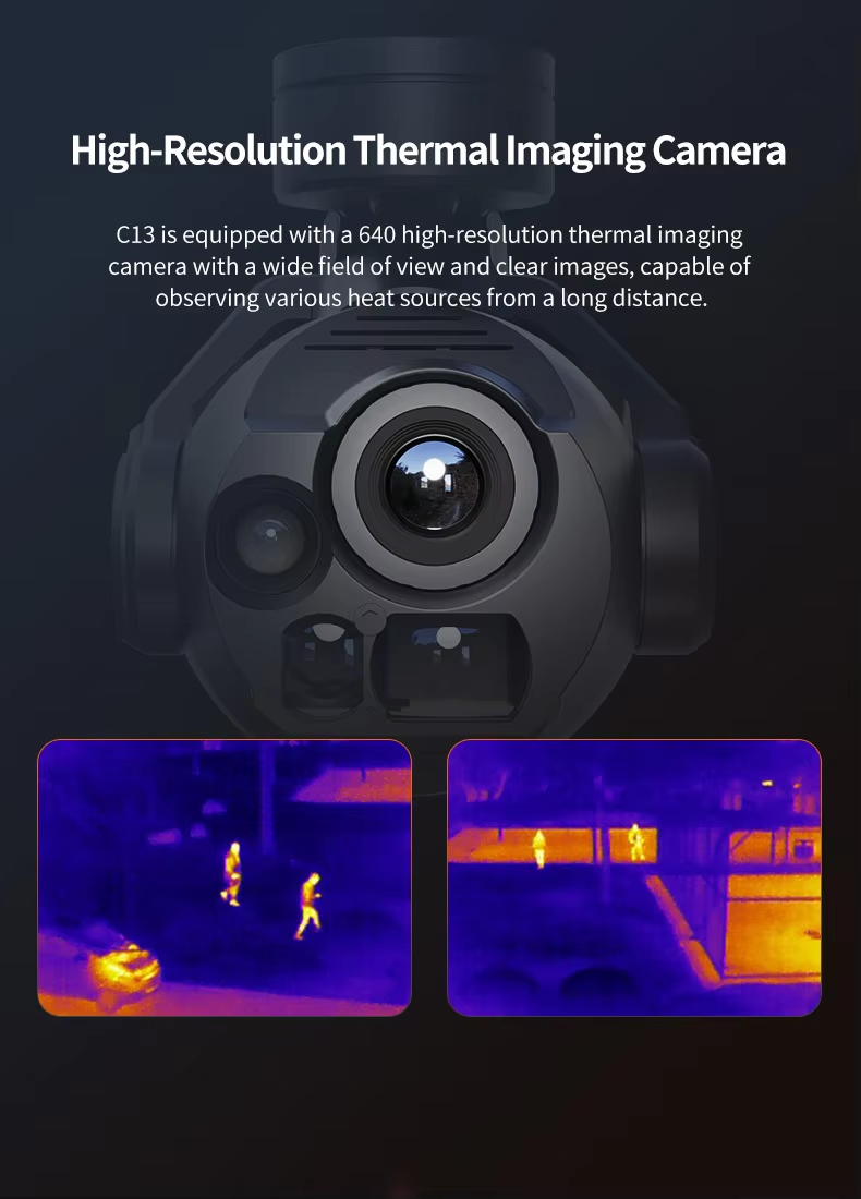 Skydroid C13 Intelligent AI Tracking Three Axis Camera Gimbal 30X Zoom High Resolution Thermal Imaging Durable Plastic Material