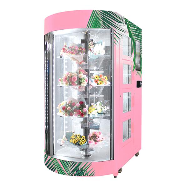 22 Inch Fresh Flower Vending Machine Transparent Shelf Self Service Kiosk