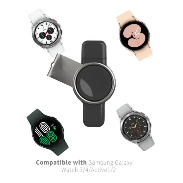 3 Watt Dual Plug Travel Wireless Charger Portable Wireless Charger For Samsung Galaxy Watches