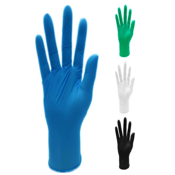 Comfortable Clear Plastic Disposable Gloves Odorless Blue Color Puncture Resistance