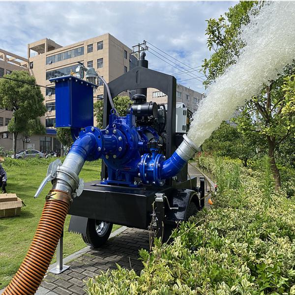 Mobile Water Pump Easy To Move Dry Priming Pump 6 Inches Diesel Water Pumps For Irrigation
