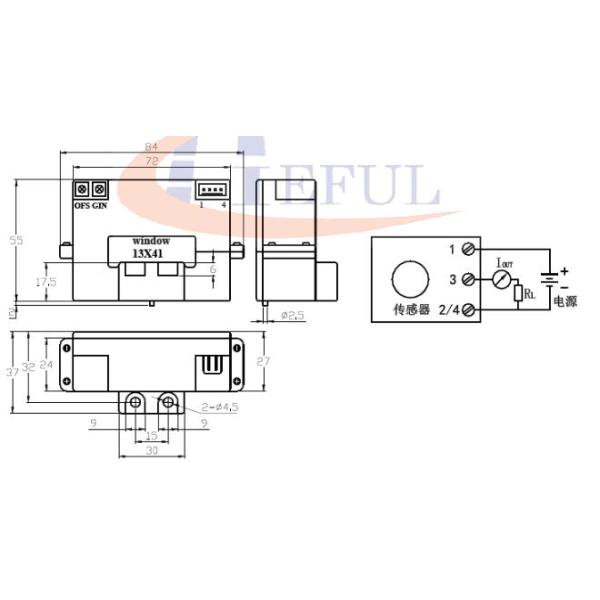 Hall Effect DC Current Transmitter , High Accuracy Current Transducer