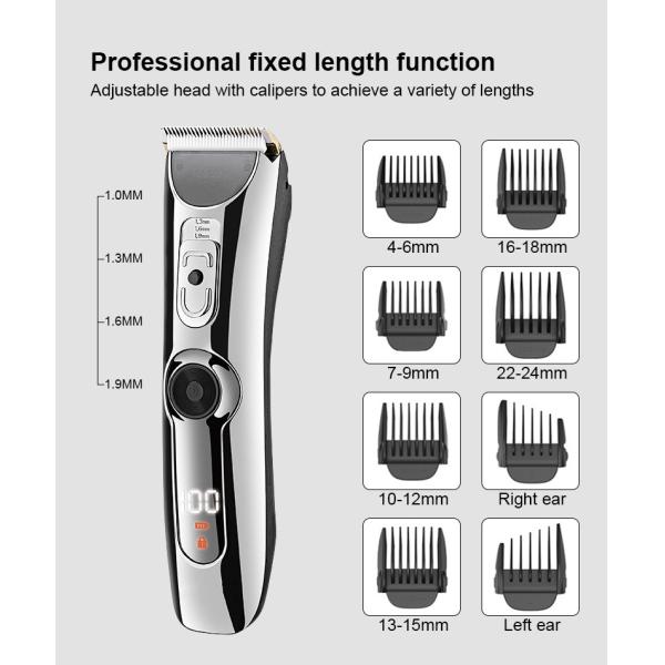 2200mAh Electric Hair Trimmer , 100v-240v Waterproof Clippers Rechargeable
