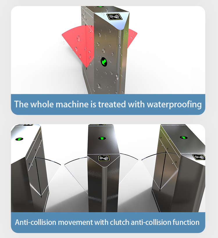 Office Building Turnstiles Access Control , IP66 Safety Flap Barrier Access Control System