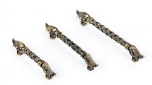 China High End Hardware Pull Handles Floral Openwork Pattern 24K Gold Plated on sale
