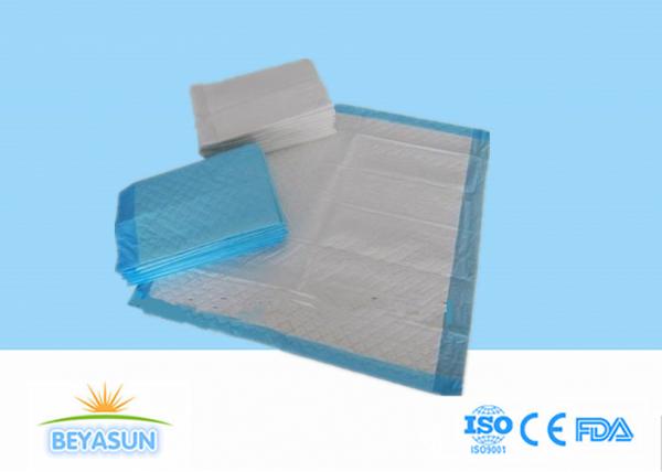 Quality Blue / White Disposable Bed Pads , Incontinence Hospital Absorbent Pads for sale