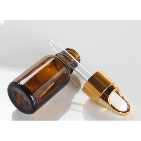 Fancy Amber Cosmetic Bottles Round Shape Customized Logo Printing