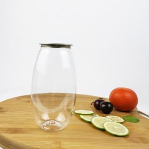 China 0.5 Liter Plastic Water Bottles Olive Shape With Easy Pull Cover Bath Salts on sale