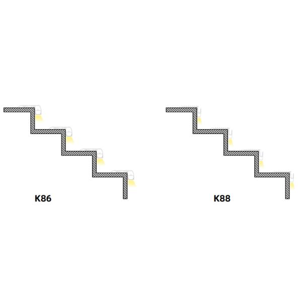 LED Aluminium Extrusion Profiles Strip Lighting Stair Staircase Nosing For Cinema Theatre Step Light