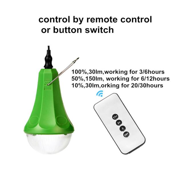 9W Solar Powered LED Shed Lights Remote Control Solar Lighting System For Home