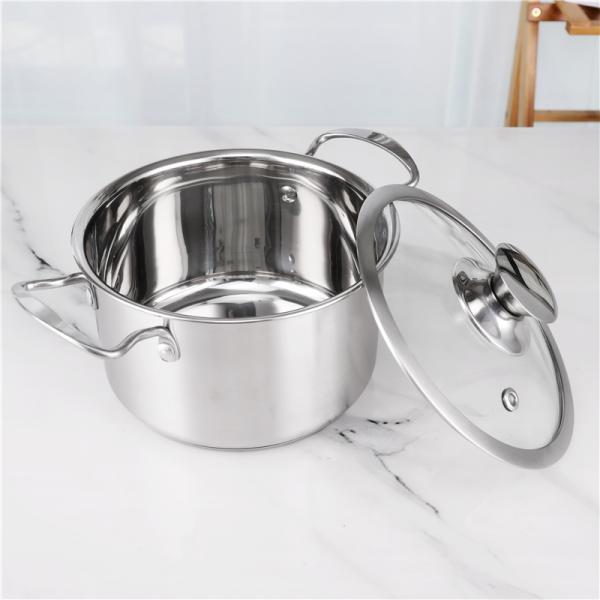 Hot Selling Korean 3pcs Non Stick Cookware Set Hot Pot Stainless Steel Soup Pot Cooking Pot Set