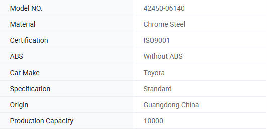 Precision Sealed Car Wheel Bearing Hub Replacement 42450-06140 For Toyota Camry Corolla