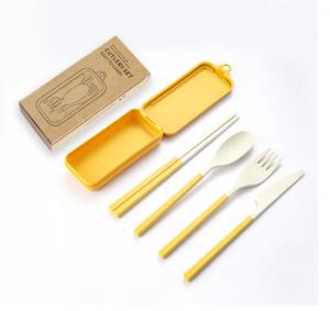 Buy cheap 3 Piece Dinner Set Packaging Box Travel With Folding Chopsticks Spork Tableware product