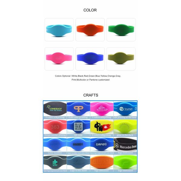 Fitness Center Silicone Custom NFC Bracelets Waterproof Sports Wristband