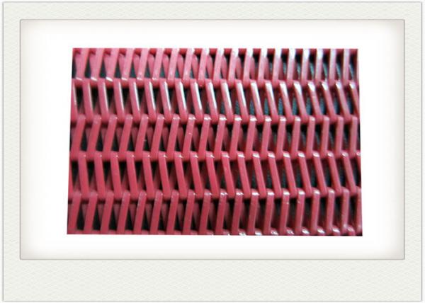 Quality Red Polyester Mesh Belt With Spiral Conveyor For Food Dryer / Sludge Dewatering for sale