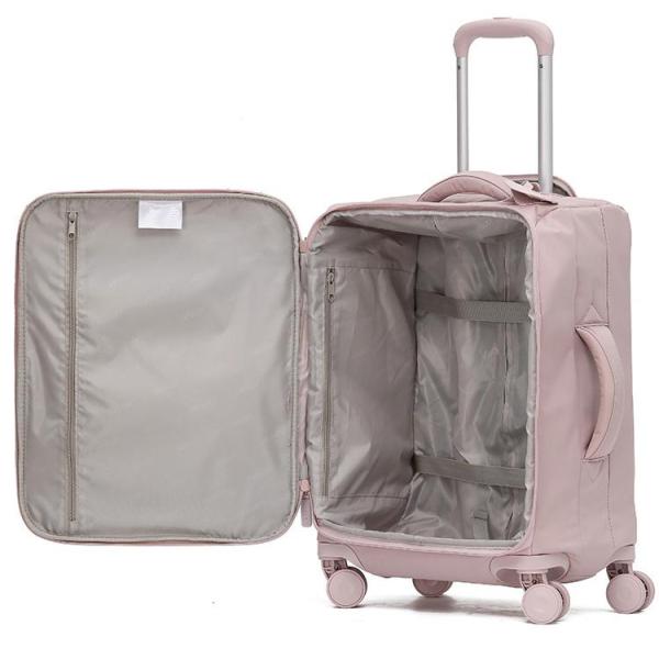 Super Lightweight 2 Piece Soft Side Luggage Set Spinner Wheel Soft Shell Suitcase