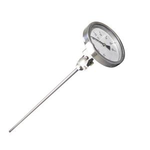 China 2.5 Inch Industrial Bimetal Thermometer 600℃ Free Adjustable Angle 1/2'' NPT on sale
