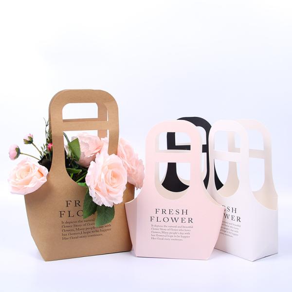 Paperboard Flower Custom Paper Carrier Bags With Handle