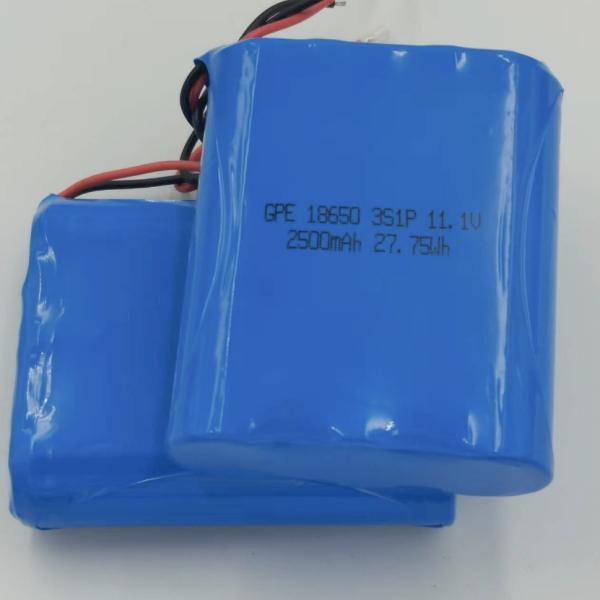 18650 Lithium Ion Battery Pack 11.1V 2500mAh