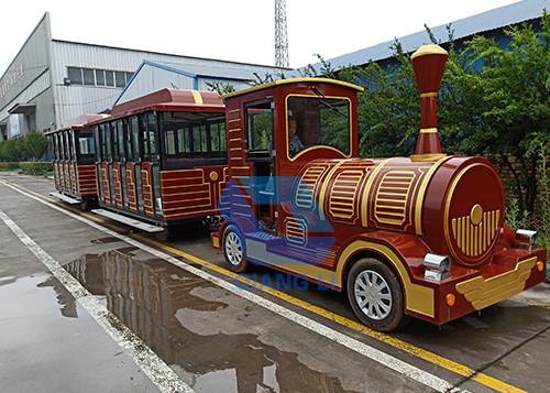 Quality Amusement Kiddie Train Ride Sightseeing Battery Trackless Train For Kids for sale