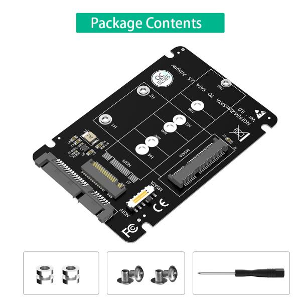 2 In 1 Combine M.2 NGFF Key B & MSATA SSD To SATA3 Adapter LED Indicates Power Status