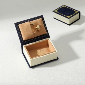 Buy cheap Vintage Book Style Mini Ring Box with Premium Microfiber and Compact 4.0 × 5.6 × 2.2 cm Size for Jewelry Display product