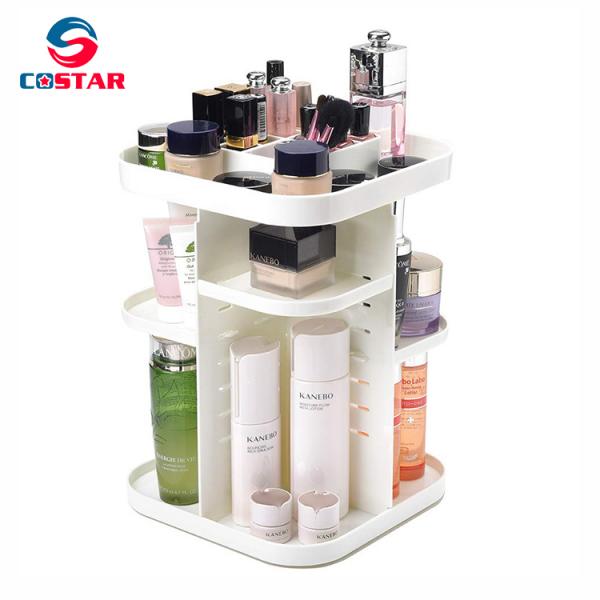 Four layers non-folding cosmetics rack standing type 360 degree rotation makeup organizer