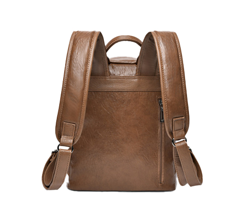 Custom Outdoor Casual Ladies Backpack in PU Leather with Zipper Closure 37*29*6cm